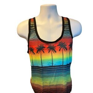 Andrew Christian California Sunset Mesh Tank Large